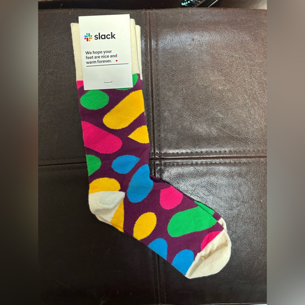 Slack (Salesforce) Branded Tech Swag Socks | Colorful & Comfy | NWT